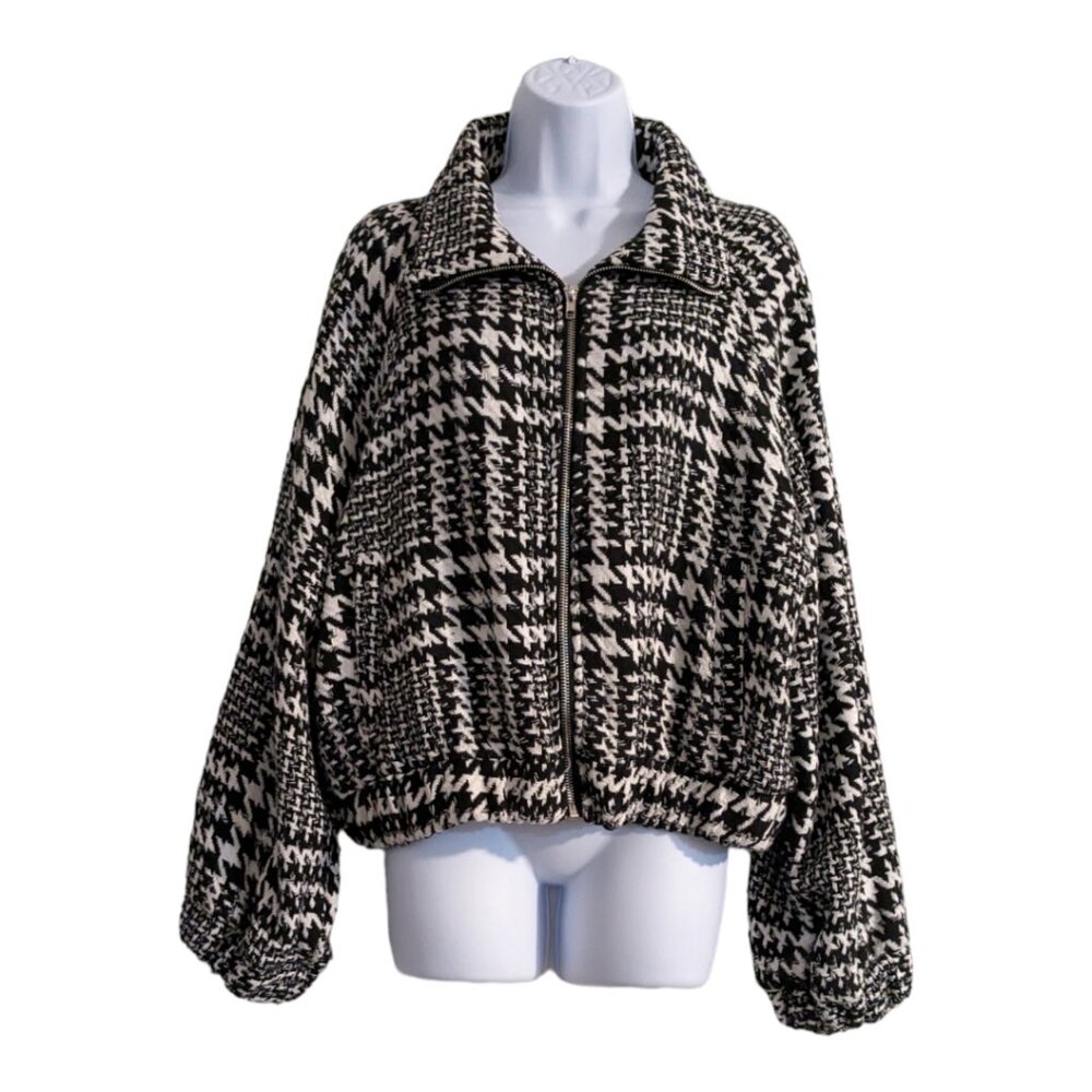 Hyfve Houndstooth Bomber jacket- size L